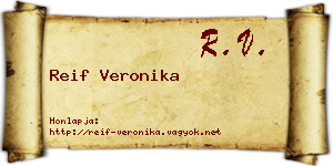 Reif Veronika névjegykártya